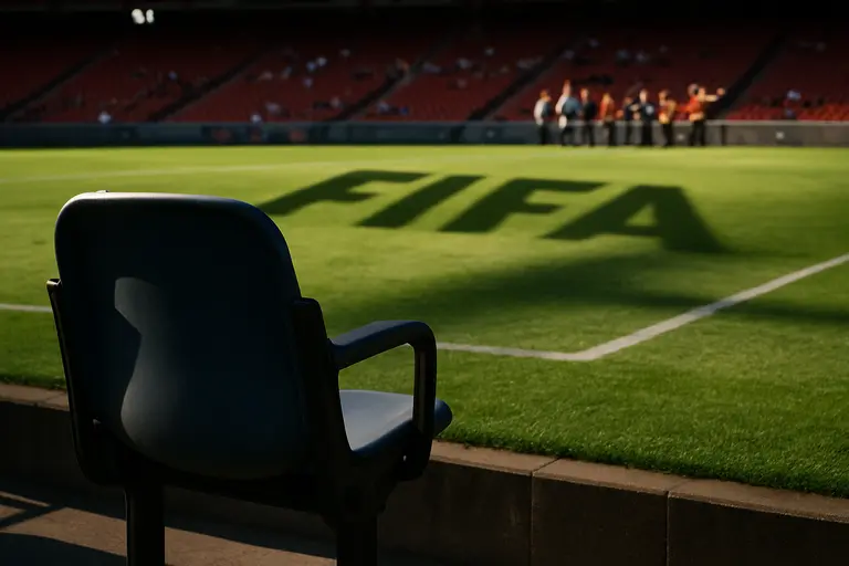 A football stadium prepared for an international tournament match