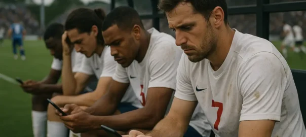 FIFA Private Equity debate shown through a football boardroom and tournament documents