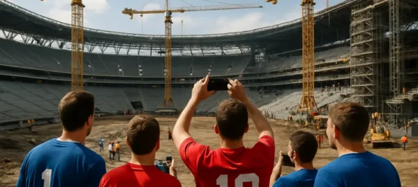 MLS Investment Surge shown through a modern soccer stadium and training fields