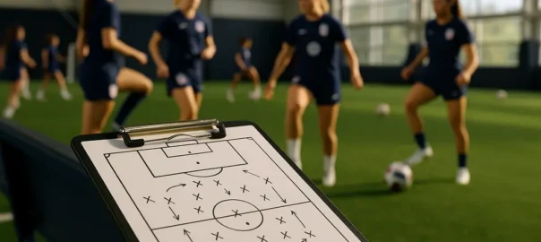 USWNT Spain friendlies players lining up before an international match