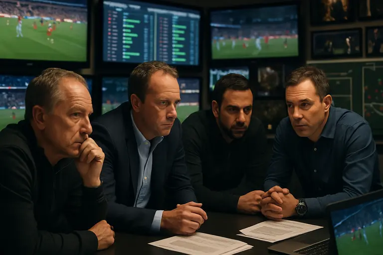 Coaching staff observing a soccer training drill from the sideline