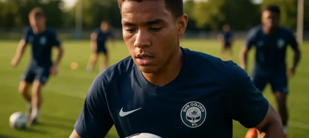 CT United FC players train on a grass field during a professional development session