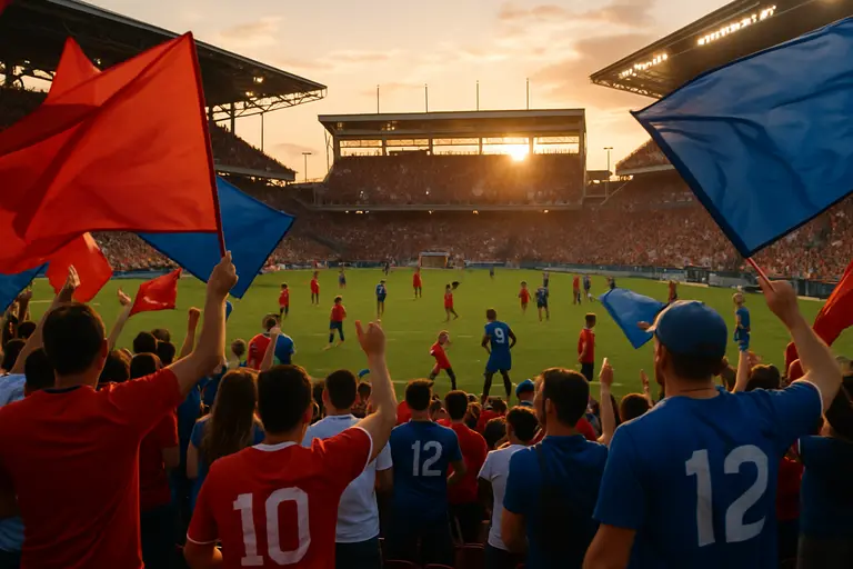 Supporters entering a soccer venue before an international match