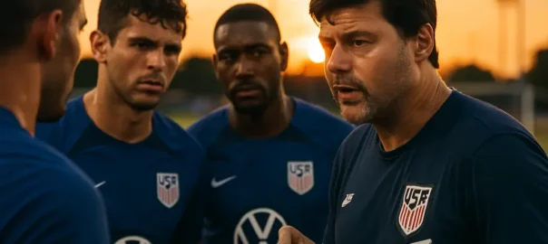 USMNT Tactical Adjustments shown through a coach directing players during training